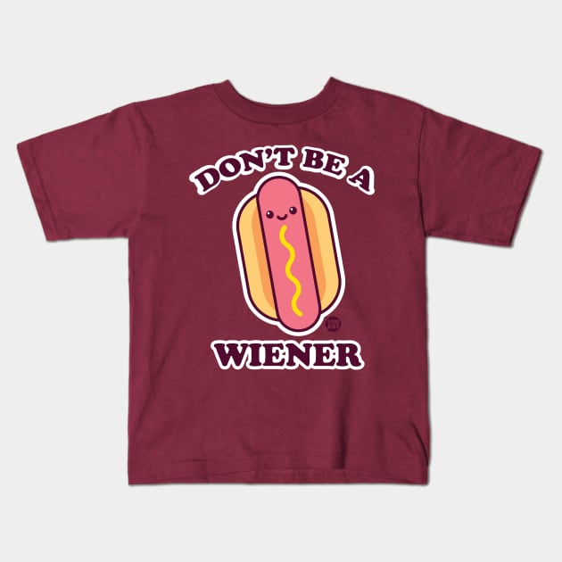 HOT DOG WIENER Kids T-Shirt by toddgoldmanart